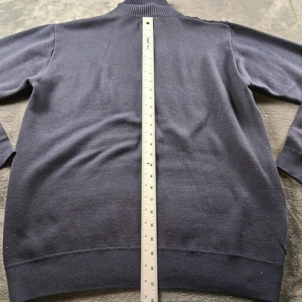 Chereskin Quarter Zip Sweater Mens XXL Navy Blue Textured Stripe Mock Neck